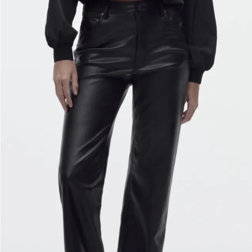 Zara high rise full length leather pants